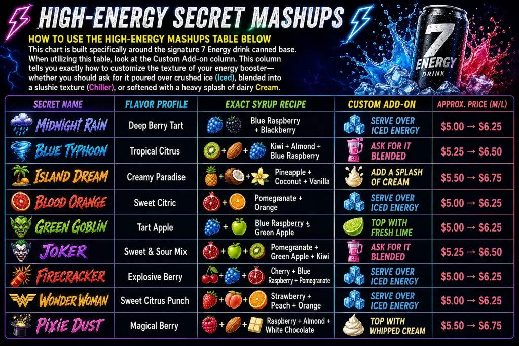 Secret Hub 4 How to Use the High Energy Mashups Table Below