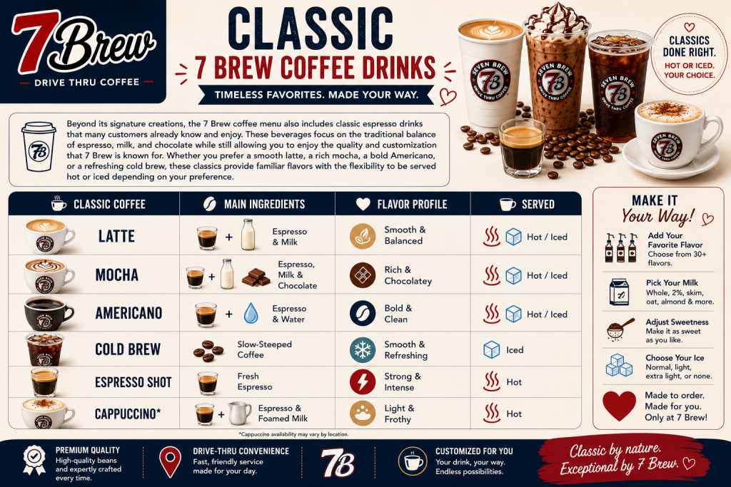 7 Brew Coffee Menu 6 Classic 7 Brew Coffee Drinks